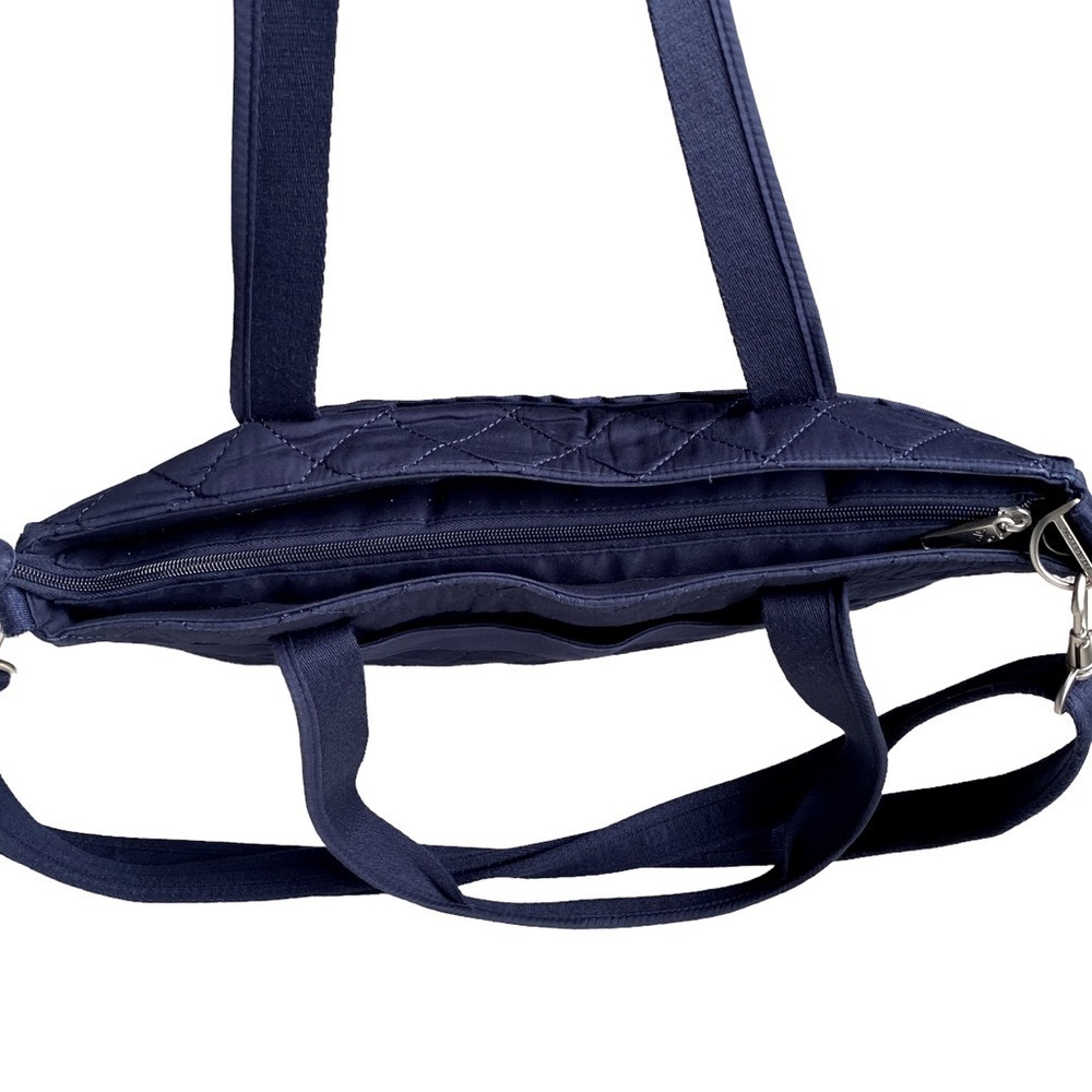 TRAVELON Anti-Theft RFID-Blocking Quilted Shoulder Tote Bag, Navy Blue - Picture 8 of 16